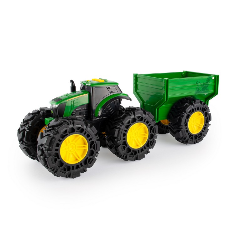 Машинка Трактор John Deere Kids Monster Treads із причепом і великими колесами (47353)