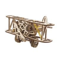 Дерев'яний механічний 3D конструктор Ukrainian Gears Мінібіплан (70159)
