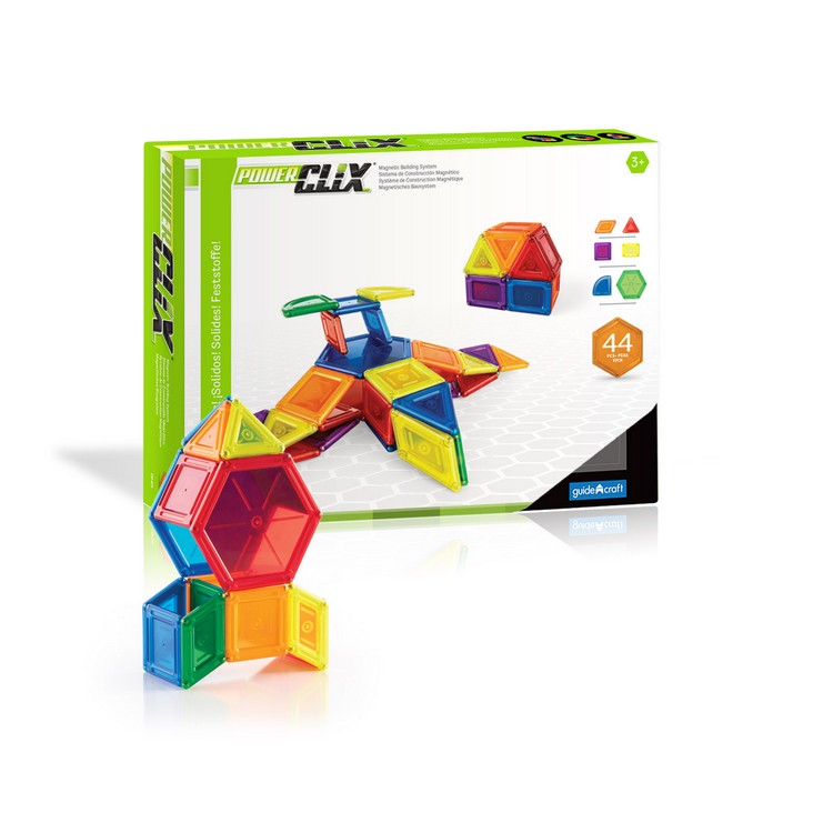 Магнітний конструктор Guidecraft PowerClix Solids, 44 деталі (G9421)