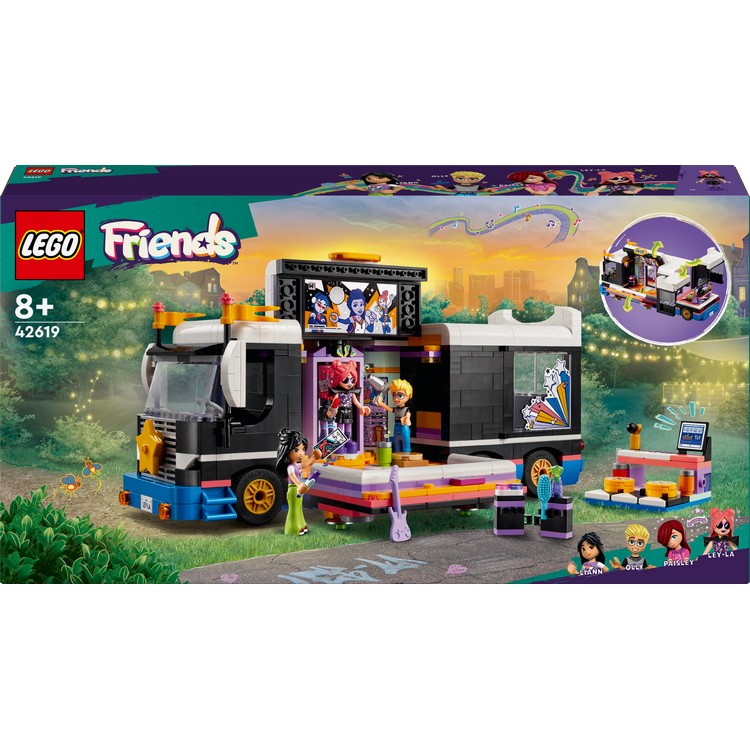 Конструктор LEGO Friends Автобус для музичного туру попзірки 845 деталей (42619)